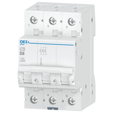 OEZ:42119 - 8 A, Ue AC 230/400 V / DC 180 V, karakteristik D, 3-pooluseline, Icn 10 kA - OEZ - 8 A, Ue AC 230/400 V / DC 180 V, karakteristik D, 3-pooluseline, Icn 10 kA - OEZ - 0