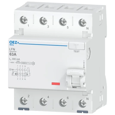 OEZ:42427 - In 63 A, Ue AC 230/400 V, Idn 300 mA, 4-pooluseline, Inc 10 kA, tüüp AC - OEZ - In 63 A, Ue AC 230/400 V, Idn 300 mA, 4-pooluseline, Inc 10 kA, tüüp AC - OEZ - 1