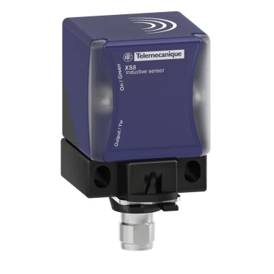 XS8C2A4MAU20 - Induktiivsed lähedusandurid XS, induktiivne andur XS8 40x40x70, PBT, Sn40 mm, 24...240 VAC/DC, 1/2